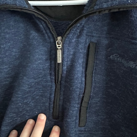 Eddie Bauer radiator fleece quarter zip pull over in blue size large (123) - Picture 4 of 7